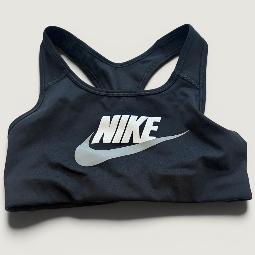 Nike Racerback DM0579-010 Black Graphic Sports Bra Womens XS Workout Gym Active‎